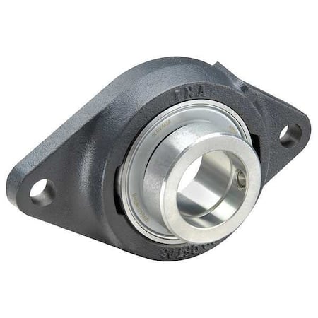2 Holes, Rhombus Housing, 2 Bolt Flange Bearing, Radial Ball, 30 mm Dia, Cast Iron, Eccentric Locking Collar MPN:PCFT30-XL
