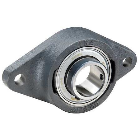 2 Holes, Rhombus Housing, 2 Bolt Flange Bearing, Radial Ball, 25 mm Dia, Cast Iron, Set Screw MPN:RCJTY25-XL-N
