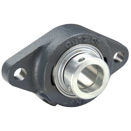2 Holes, Rhombus Housing, 2 Bolt Flange Bearing, Radial Ball, 50 mm Dia, Cast Iron, Eccentric Locking Collar MPN:RCJTZ50-XL