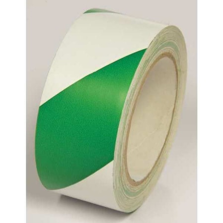 Hazard Warning Conformable Tape Vinyl Green/White, 2