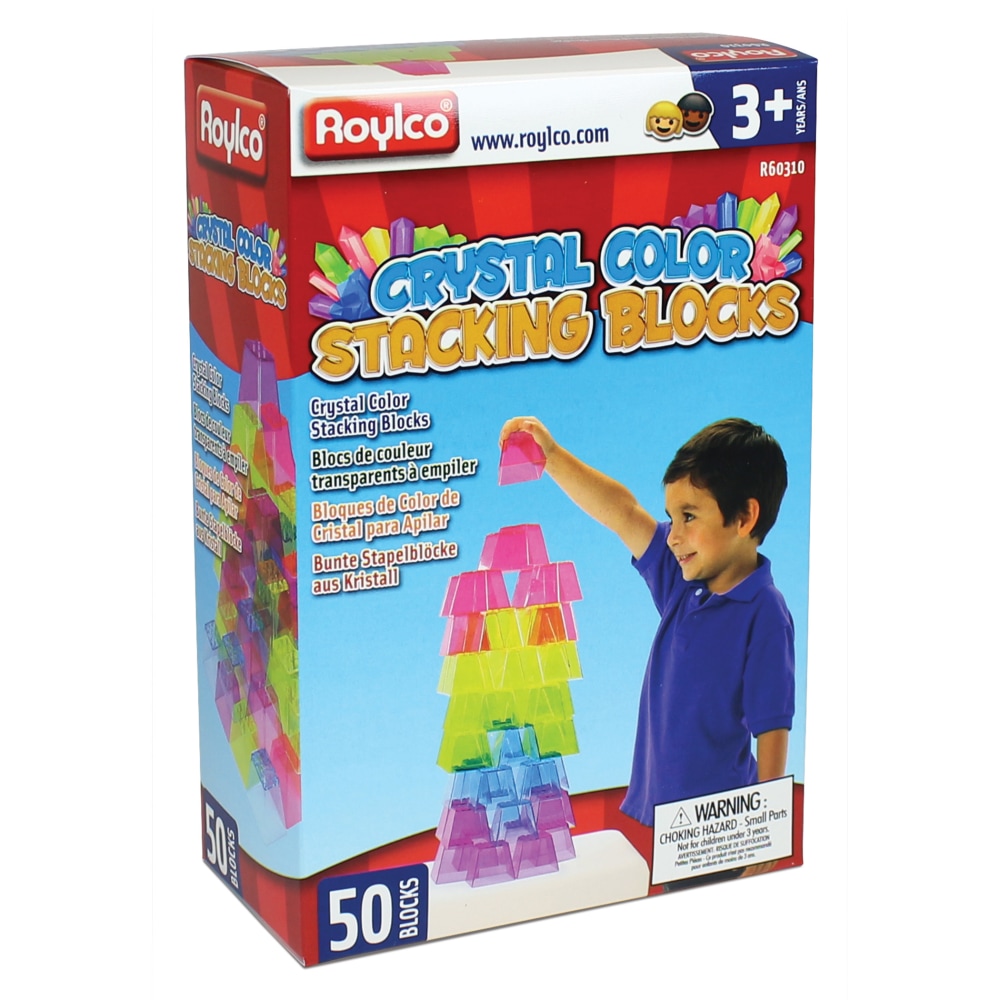 Roylco Crystal Color Stacking Blocks, Set Of 50 MPN:R-60310