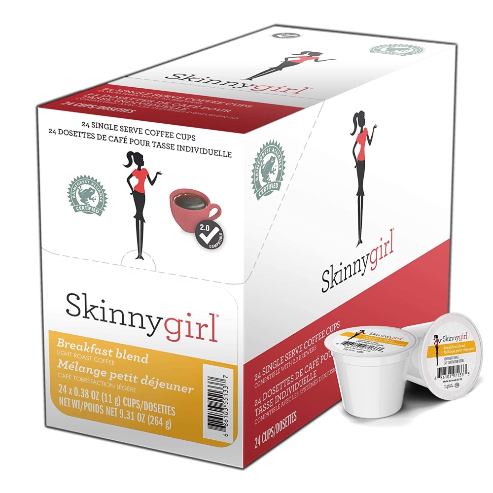 Skinnygirl Single-Serve K-Cup Coffee, Breakfast Blend Light Roast, Box Of 24 Pods MPN:SNSG5133