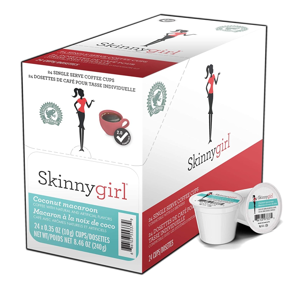 Skinnygirl Single-Serve K-Cup Coffee, Coconut Macaroon Medium Roast, Box Of 24 Pods MPN:SNSG5337