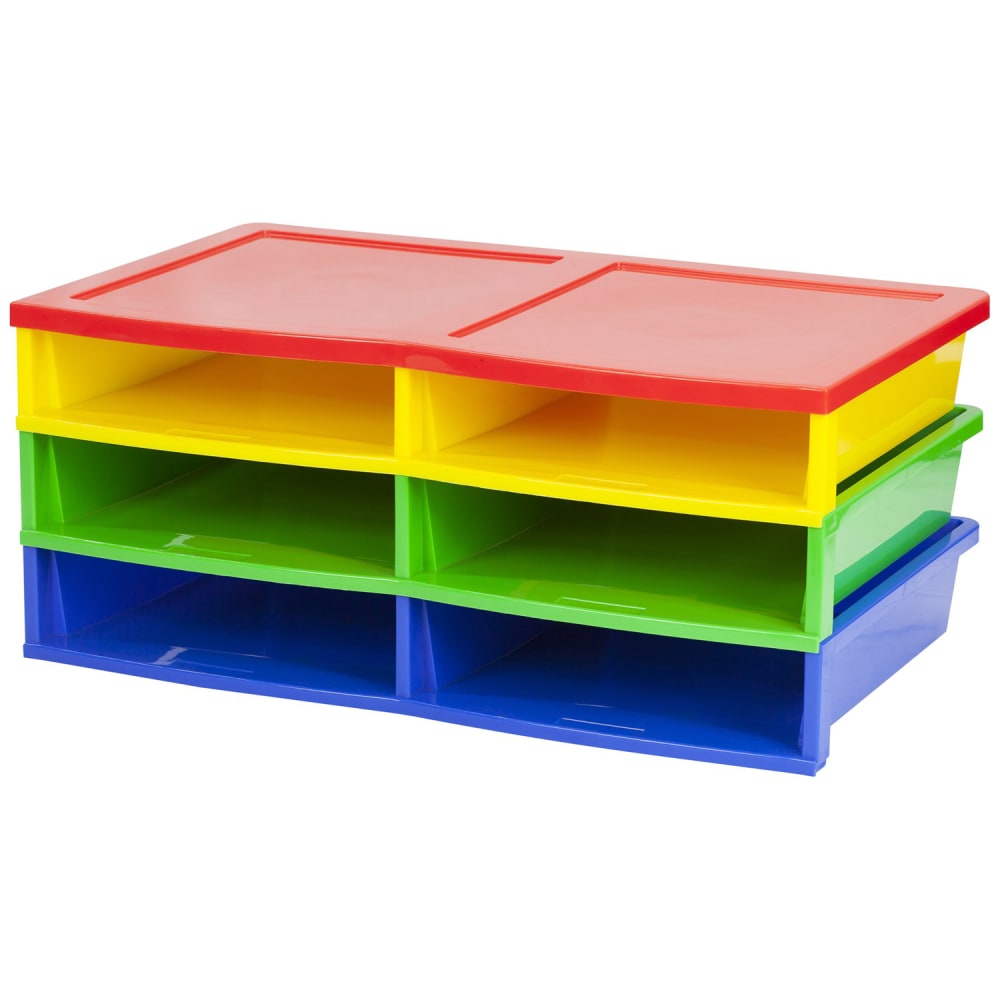 Storex Quick Stack 6-Compartment Literature Organizer, 11-3/4inH x 20-3/8inW x 15-5/8inD, Multicolor MPN:STX61656E01C