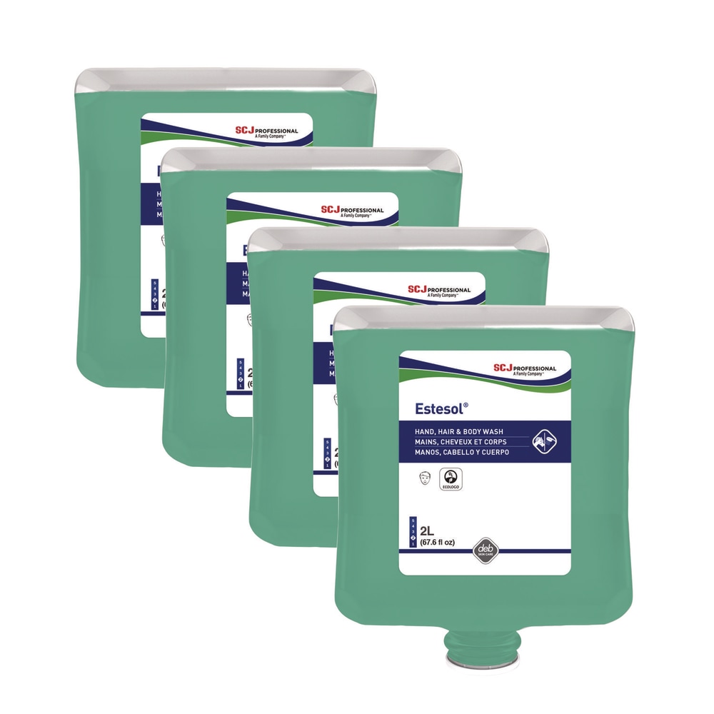 SC Johnson Professional Estesol Hand, Hair and Body Cleaner Manual Cartridge, Rainforest Scent, 2 L, 4/Carton MPN:HAB2LT