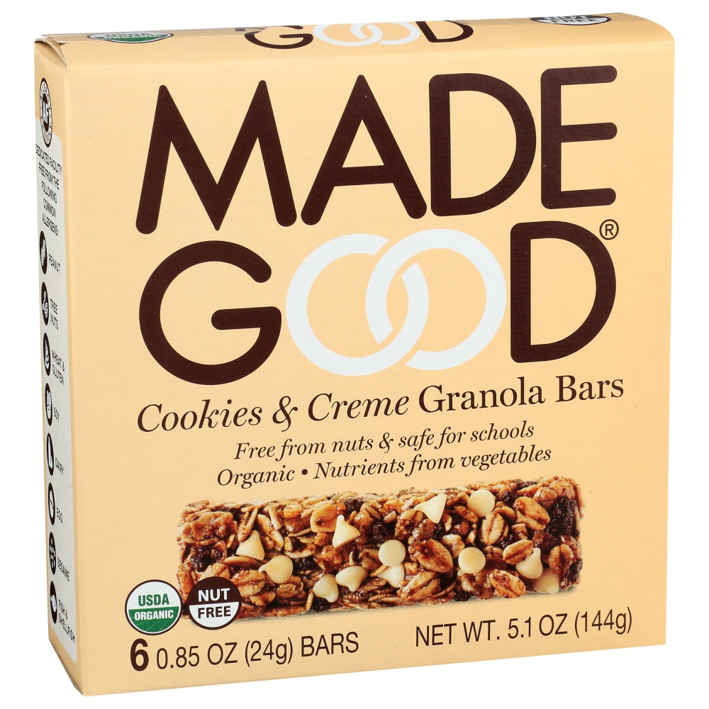 Made Good Organic Granola Bars, Cookies & Cream, 0.85 Oz, Total Qty 36 MPN:F21374