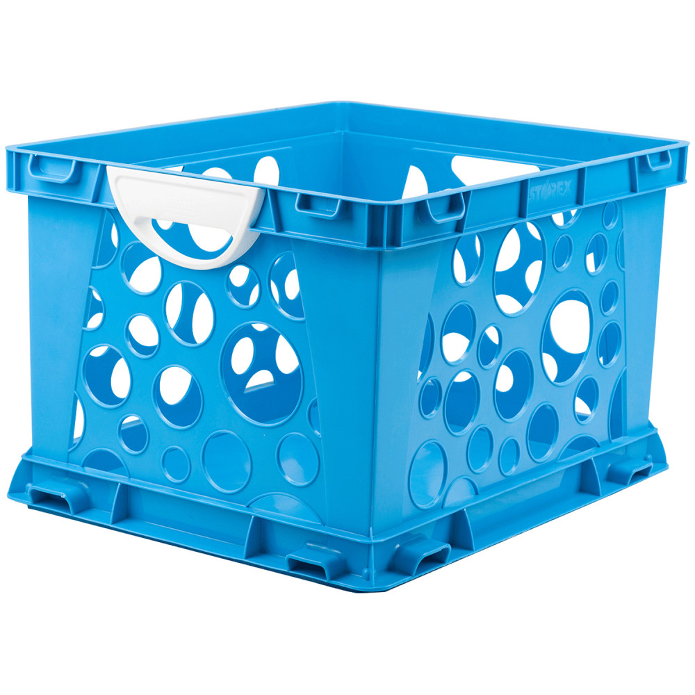 Storex Premium File Crate with Handles, 10-1/2inH x 14-1/4inW x 17-1/4inD, Classroom Blue MPN:STX61455U03C