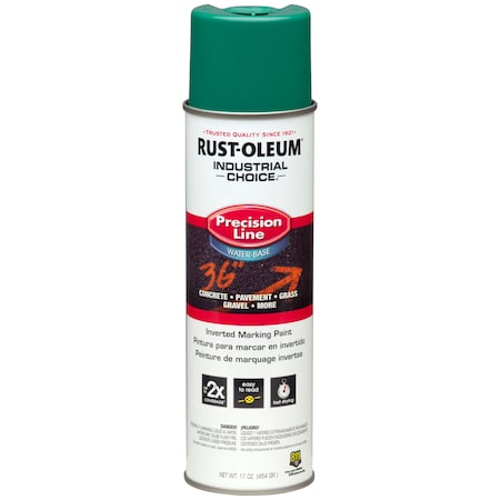 Inverted Marking Paint, 17 oz., Safety Green, Water -Based MPN:1834838