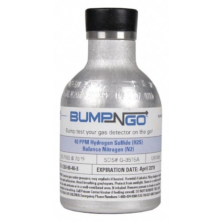 Calibration Gas, Carbon Monoxide, 5.8 L, CGA C-10 Connection, +/-10% Accuracy MPN:18109579