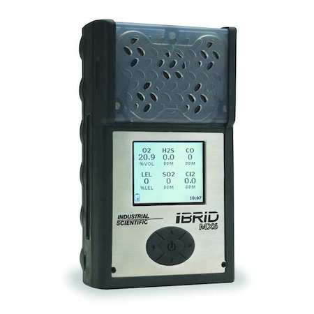 MX6 iBrid Multi-Gas Detector, IP64, Audible, Vibrating, Visual, LCD, 10.5 hr Battery Life MPN:MX6-K1030301