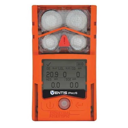 Ventis Pro5 Multi-Gas Detector, IP68, Audible, Vibrating, Visual, LCD with Backlight MPN:VP5-K25Y4101101