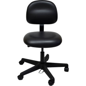 ESD-Safe Vinyl Clean Room Chair with Nylon Base with Drag Chain Black 52-VCON BLACK-451