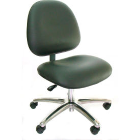 Heavy Duty High Back Clean Room Vinyl Chair with Aluminum Base Black AE22W-VCR BLACK-251