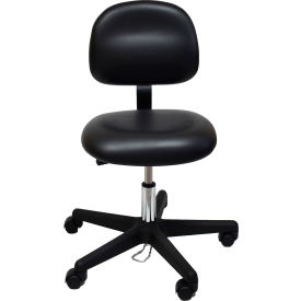ESD-Safe Vinyl Chair with Nylon Base with Drag Chain Black 52-VCD BLACK-451