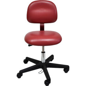 ESD-Safe Vinyl Chair with Nylon Base with Drag Chain Burgundy 52-VCD BURG-461
