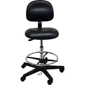 ESD Stool - Vinyl - Low Back - Nylon Base - Black 50-VCON-Black-451