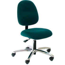 Heavy Duty Mid Back Fabric Chair with Aluminum Base Black AM22S-F BLACK-351