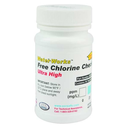 Test Strips, Free Chlorine, 0-750ppm, PK50 MPN:480024