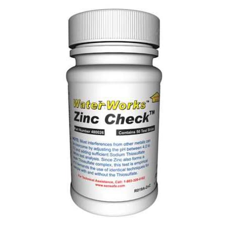Test Strips, Zinc, 0-100PPM, PK50 MPN:480026