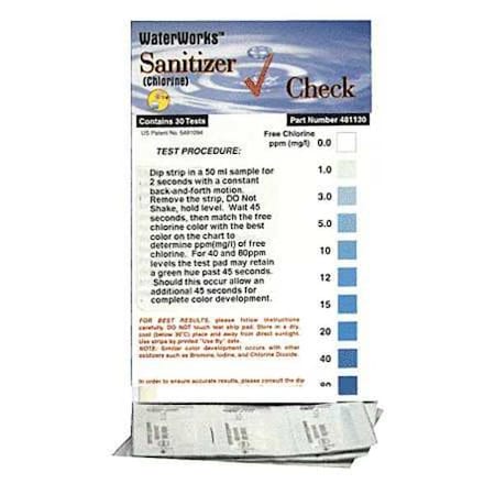 Test Strip, Chlorine Sanitizer Check, PK30 MPN:481130