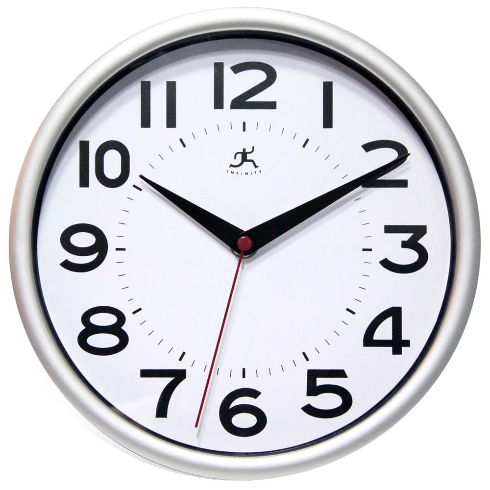 Infinity Instruments Metro Round Wall Clock, 9in, Silver MPN:14220SV-3364