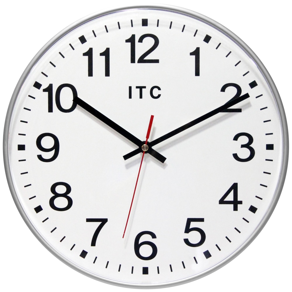 Infinity Instruments Prosaic Wall Clock, 12in, Silver MPN:14529SV-830