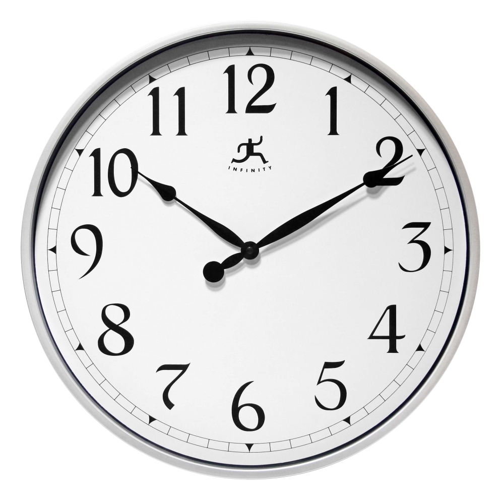 Infinity Instruments Business Round Wall Clock, 18in, Silver MPN:15419SV-1567
