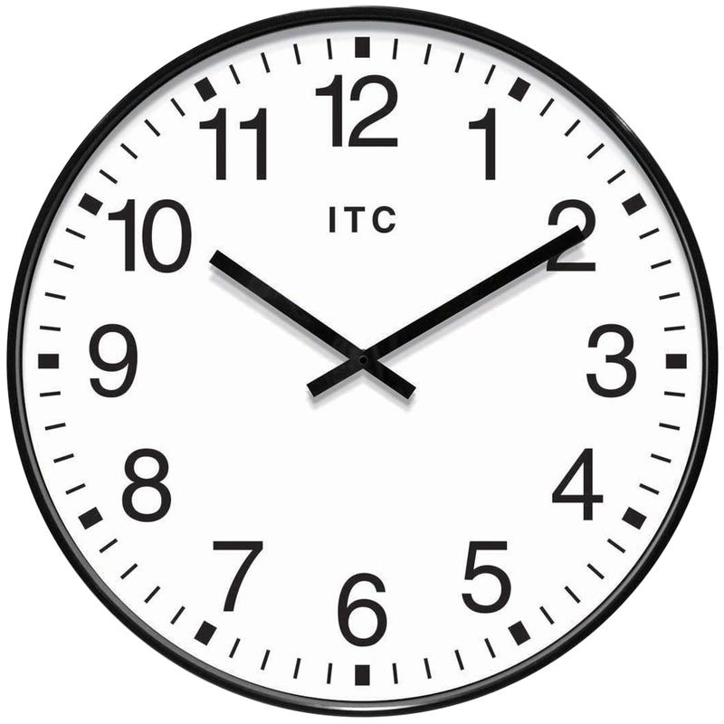 Infinity Instruments Round Wall Clock, 19 15/16in, Black/White MPN:90/0019-1