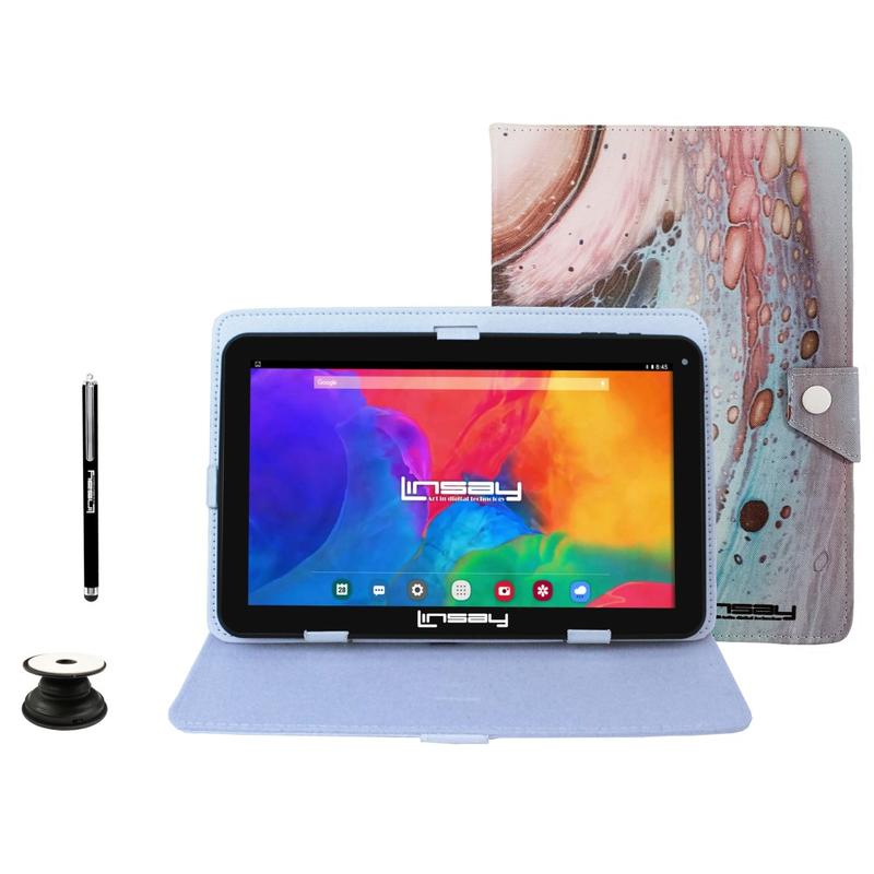 Linsay F10IPS Tablet, 10.1in Screen, 2GB Memory, 64GB Storage, Android 13, Space Marble MPN:F10IPSPAC