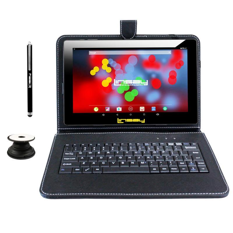 Linsay F10IPS Tablet, 10.1in Screen, 2GB Memory, 32GB Storage, Android 12, Black Keyboard MPN:F10XIPSBKP