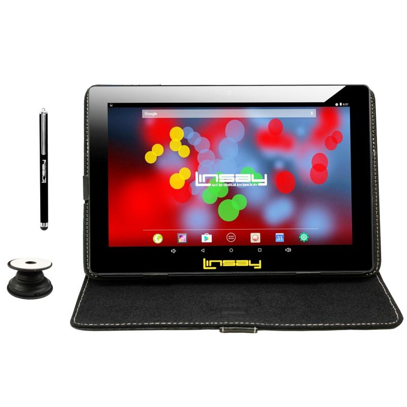 Linsay F10IPS Tablet, 10.1in Screen, 4GB Memory, 256GB Storage, Android 15, Black MPN:F10XIPSBP