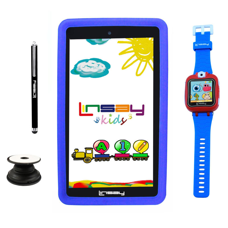 Linsay F7 Tablet, 7in Screen, 2GB Memory, 64GB Storage, Android 13, Kids Blue/Watch MPN:F7KBWBP