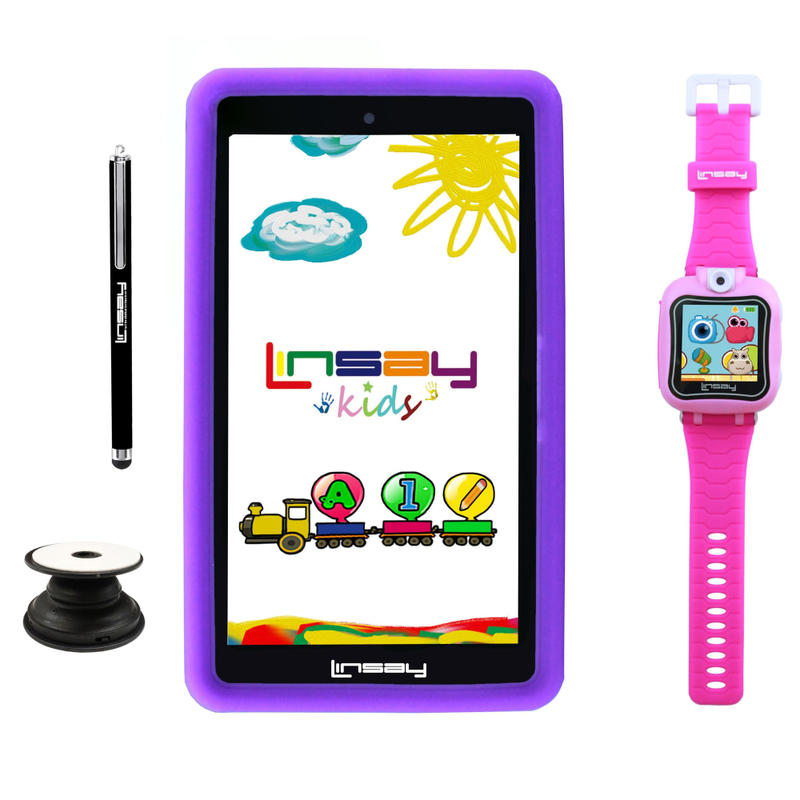 Linsay F7 Tablet, 7in Screen, 2GB Memory, 64GB Storage, Android 13, Kids Pink/Purple MPN:F7KPWPP