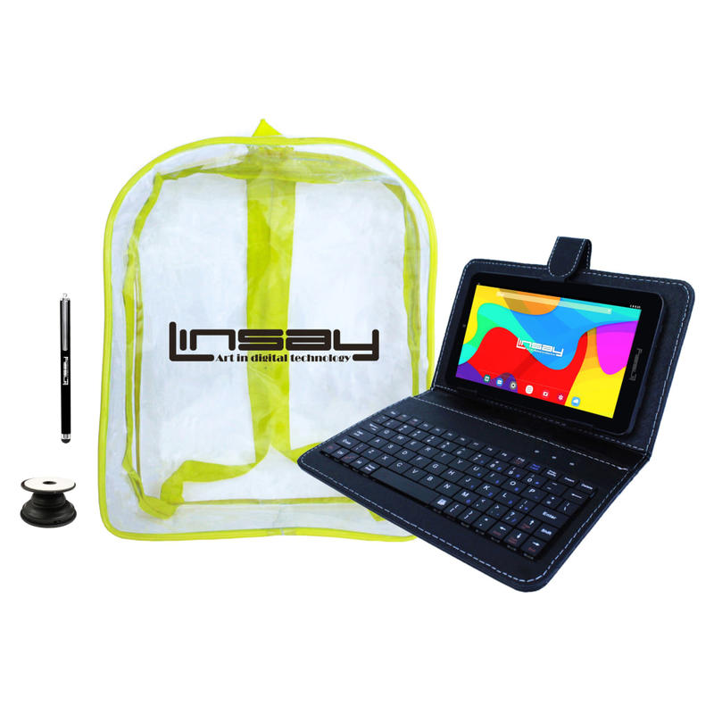 Linsay F7 Tablet, 7in Screen, 2GB Memory, 64GB Storage, Android 13, Black Keyboard/Bag MPN:F7UHDCKBAGP