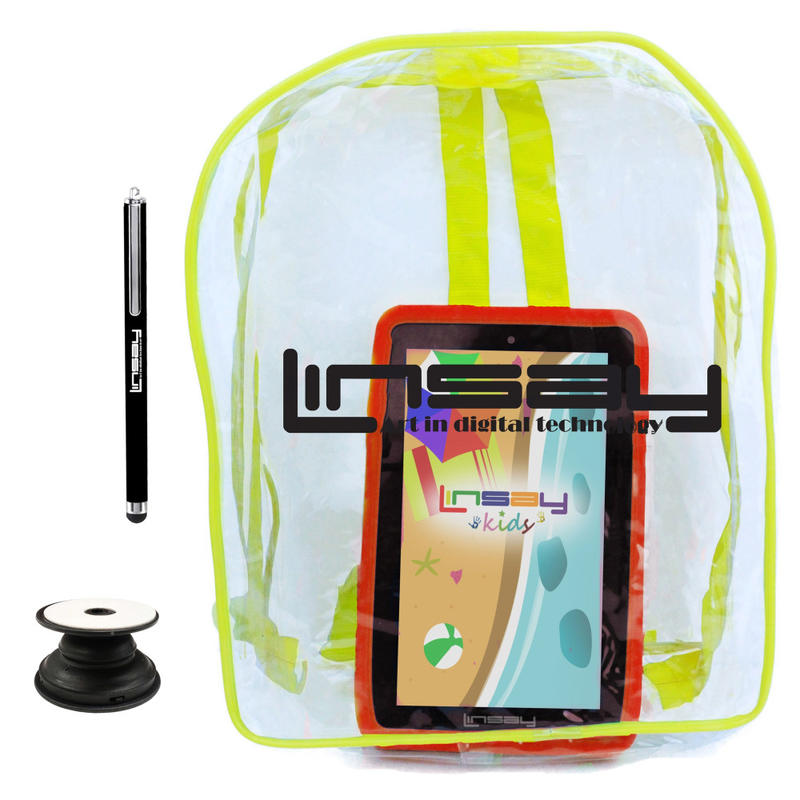 Linsay F7 Tablet, 7in Screen, 2GB Memory, 64GB Storage, Android 13, Kids Red/Bag MPN:F7UHDKIDSBAGRP