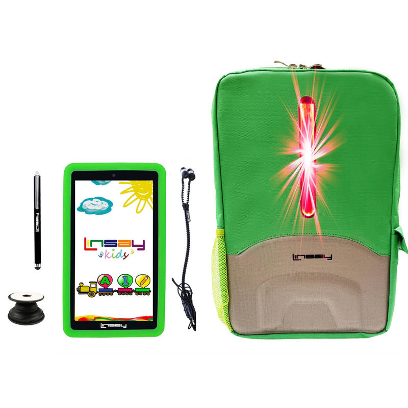 Linsay F7 Tablet, 7in Screen, 2GB Memory, 64GB Storage, Android 13, Kids Green LED MPN:F7UHDKIDSBEPGREENP