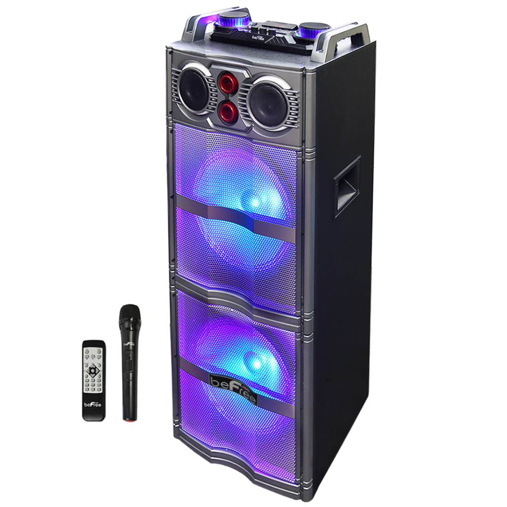 BeFree Sound Sound Double Subwoofer Portable Bluetooth Party Speaker With Reactive Lights, 99597501M MPN:99597501M