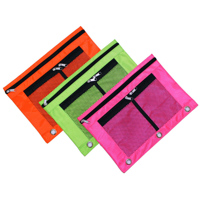 Inkology Large Window Pencil Pouches, Assorted Neon Colors, Pack Of 12 Pouches MPN:427-1