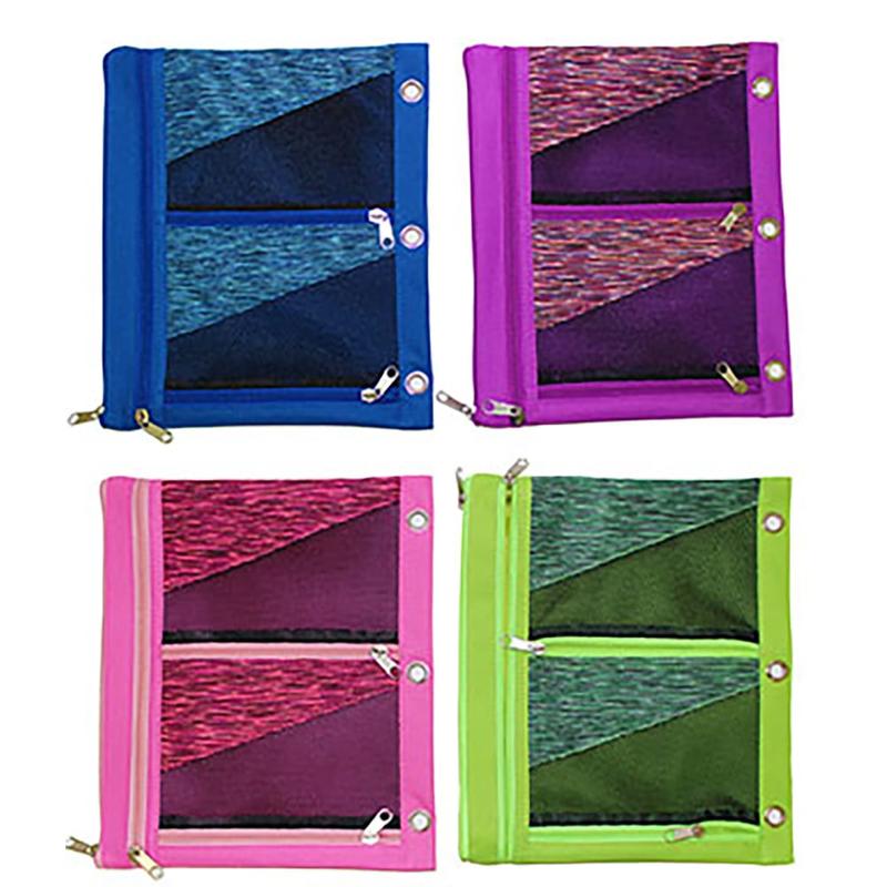 Inkology Oversized Binder Pencil Pouches, 9-1/2in x 11in, Assorted Colors, Pack Of 8 Pouches MPN:479-0