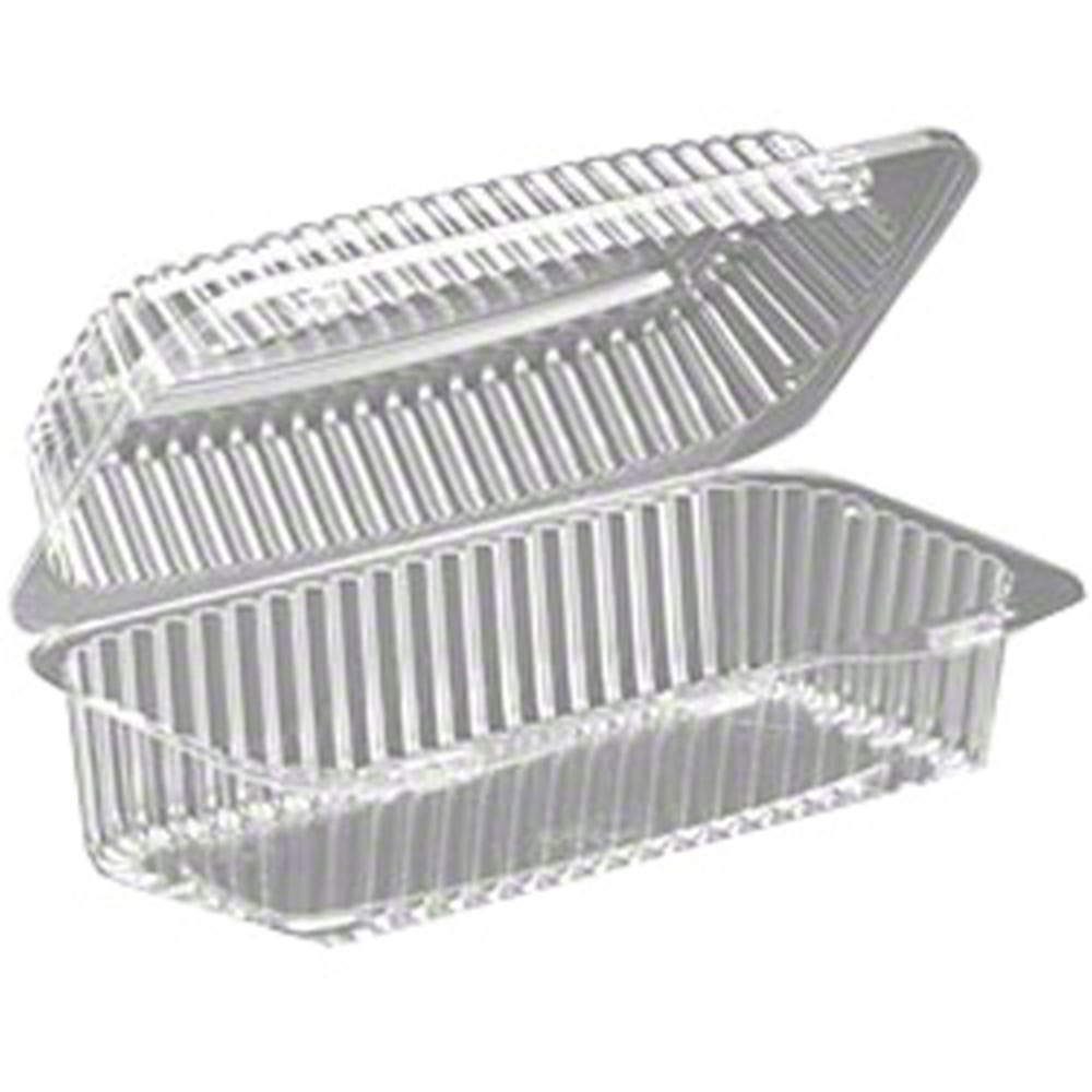 Inline Plastics Hinged Plastic Hoagie Containers, 3 1/4inH x 9inW x 5inD, Clear, Case Of 200 MPN:VPP781