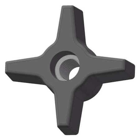 Four Prong Knob, 1/4-20 Thread Size, 1.125