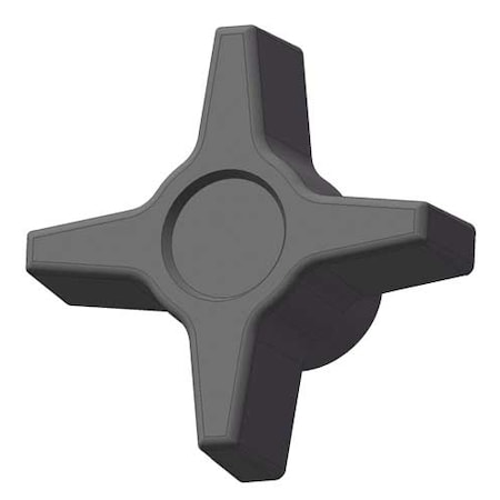 Four Prong Knob, 5/16-18 Thread Size, 1.125