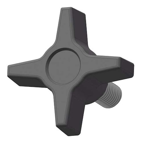 Four Prong Knob with Screw, 5/16-18 Thread Size, 1.125