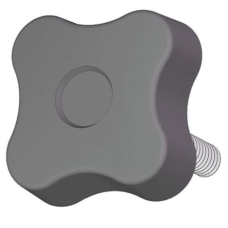 Soft Touch Four Lobe Knob with Screw, 5/16-18 Thread Size, 0.875