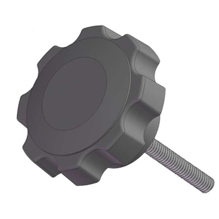 Fluted Knob with Screw, 5/16-18 Thread Size, 1.00
