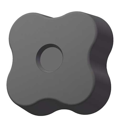 Soft Touch Four Lobe Knob, 3/8-16 Thread Size, 1