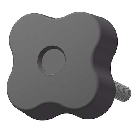 Soft Touch Four Lobe Knob with Screw, 3/8-16 Thread Size, 1