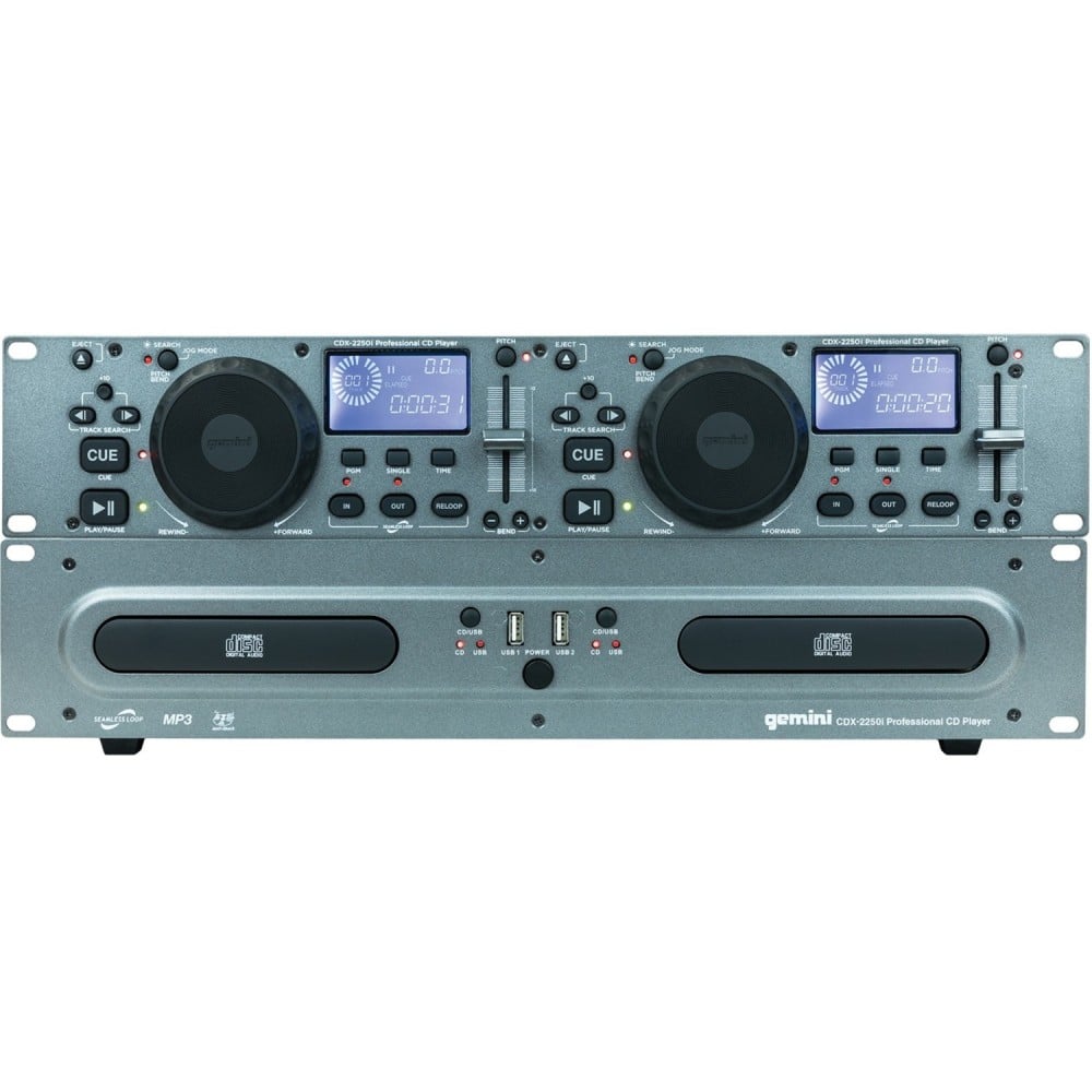 gemini CDX 2250I: DJ CD Media Player with USB CD R CD DA, MP3 Playback 2 Disc(s) Black MPN:CDX-2250I