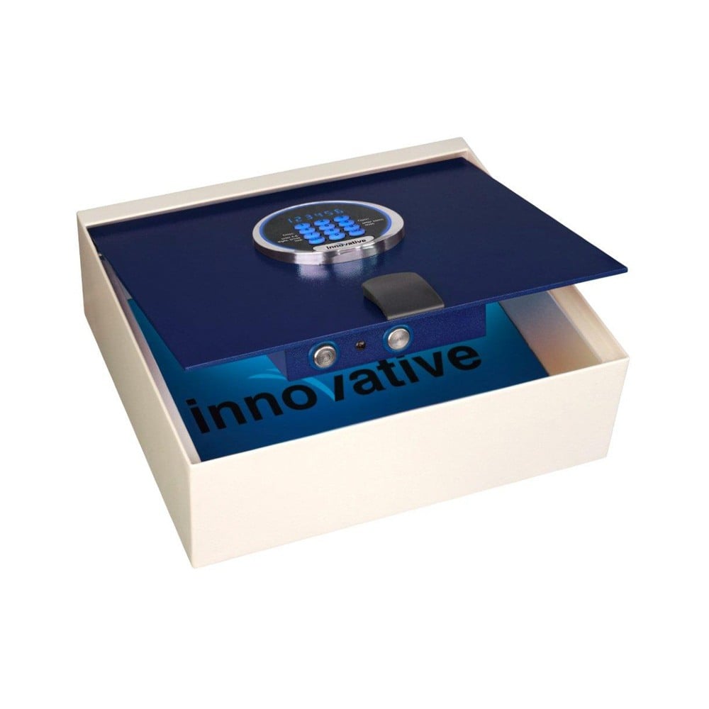 Innovative Hospitality Concepts Top Open Safe, 1.122 Cu. Ft., 15in Laptop Size, Holiday Inn Formula Blue Approved, Blue/Ivory, Total Qty 1 MPN:INNDSO X HIEX