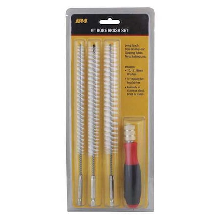 Bore Brush Set, Steel, 4 pcs. MPN:8085